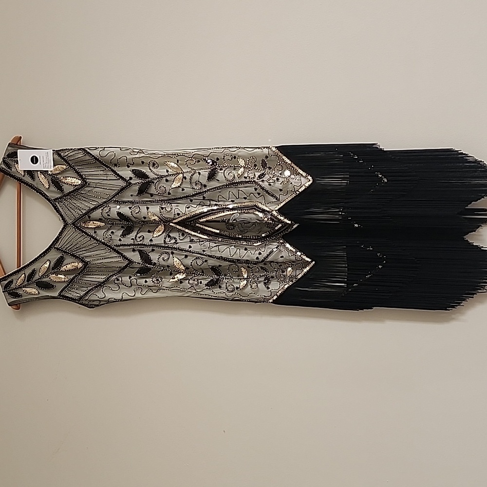Elegant Black and Gold Women's Dress